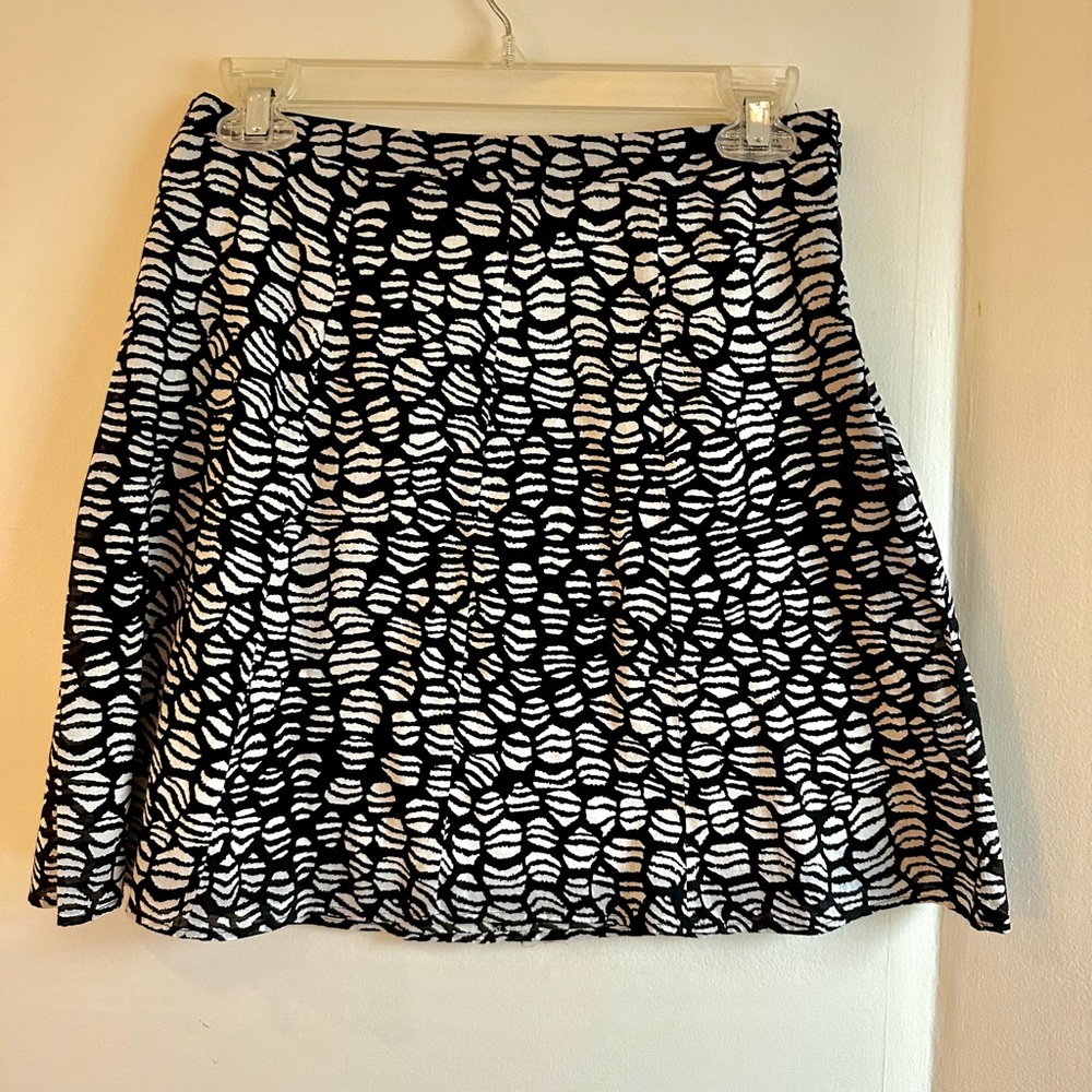 LOFT Monochrome Patterned Abstract Print Casual A-Line Skirt Women’s Size 00P